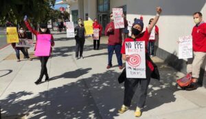 Target workers and supporters protest lack of PPE and other safety issues.